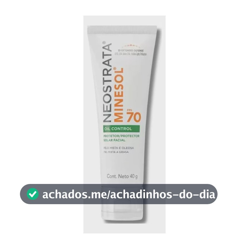 Protetor Solar Facial Neostrata Minesol Oil Control Sem Cor FPS 70, 40g