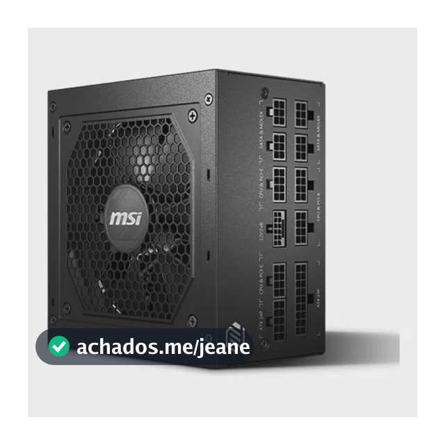 Fonte Atx 850w Msi 80 Plus Gold Compatível Atx 3.0 Pci 5.0 Cor Preto
