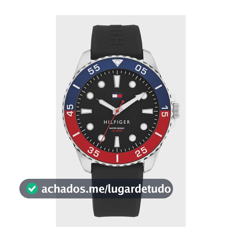 Relógio Tommy Hilfiger Masculino Borracha Preto 1792201 Preto