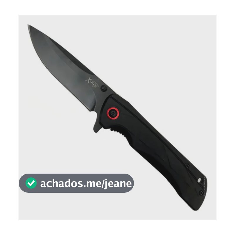 Canivete Xingu XV3451 Esportivo Dobrável Aço Carbono Preto 9cm Alça Alumínio