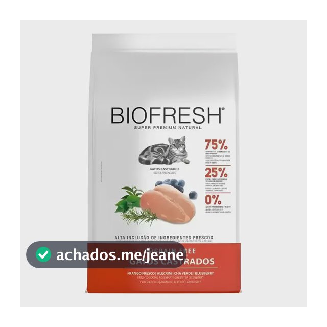 Biofresh Super Premium Natural ração para gatos castrados sabor frango 7.5kg