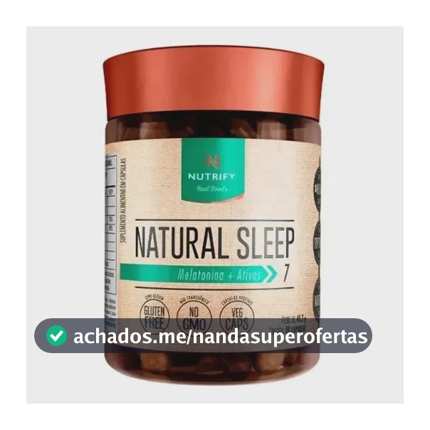 Natural Sleep Melatonina + Ativos 60 Cápsulas Nutrify Sem Sabor