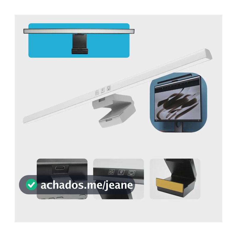 Luminária Barra Led Luz Monitor Mesa Notebook Computador Usb Mesa Cor Branco Diggicom