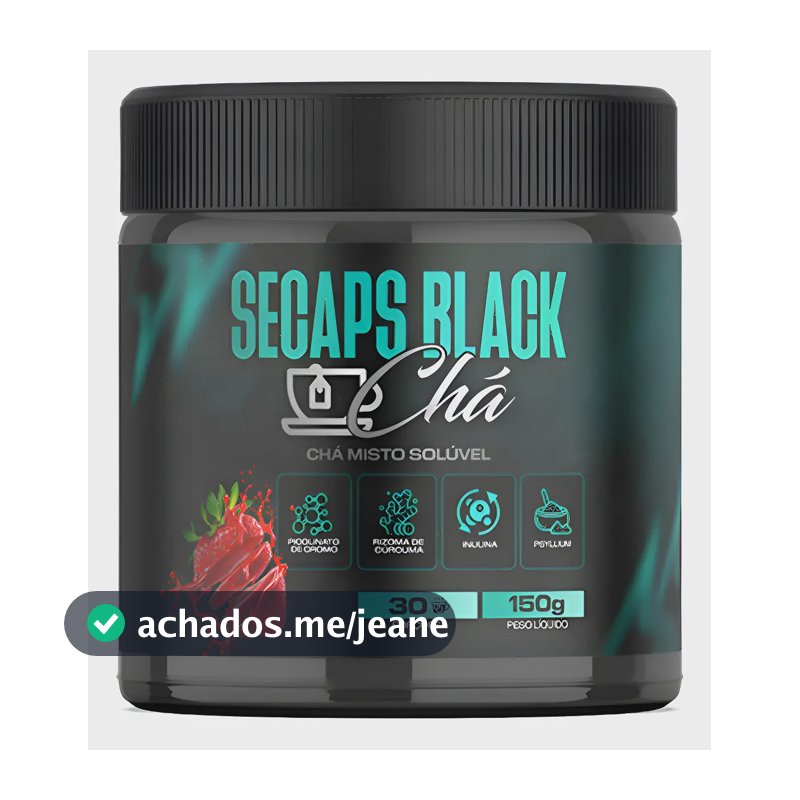 Suplemento Secaps Black Chá 150g Sabor Morango