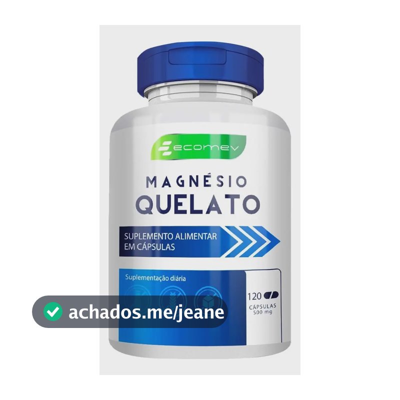 Magnesio Quelato Bisglicinato Glicina 120 Cápsulas Puro Concentrado Formula Avançada Ecomev Sem Sabor