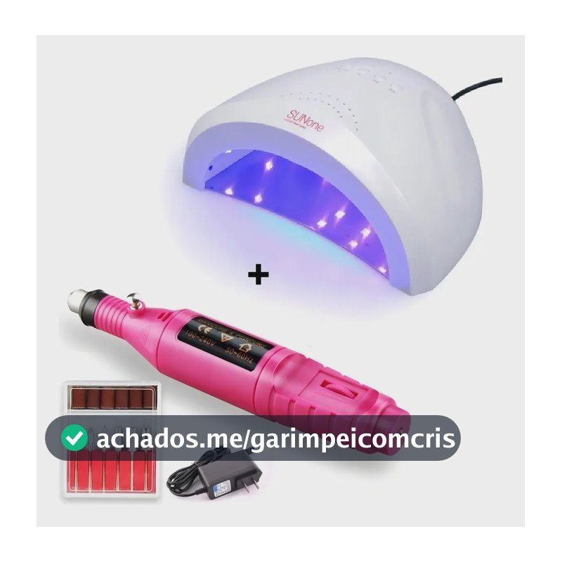 Sun 5 Led Uv Cabine Estufa + Lixadeira Elétrica 24 Hs