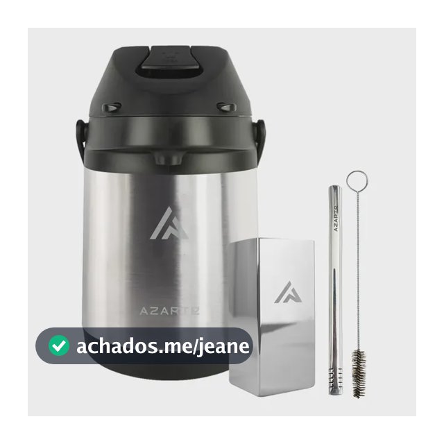Kit Tereré Azarte Garrafa Térmica 2,5l Copo Cuia Bomba Lisa