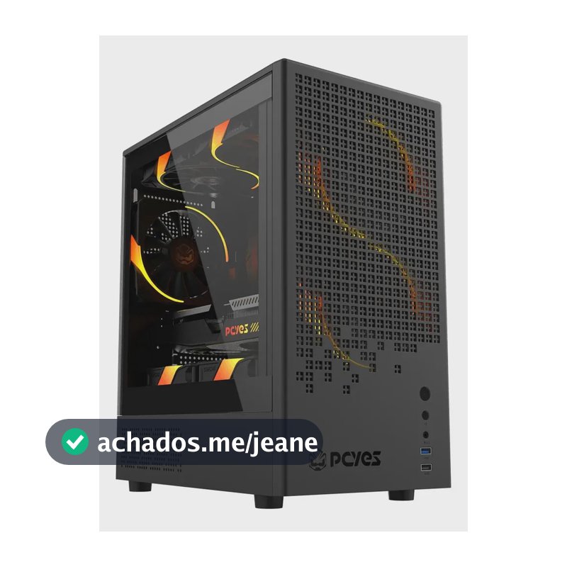 Gabinete Gamer Pcyes Ozara Black Vulcan para Mini e Micro ATX