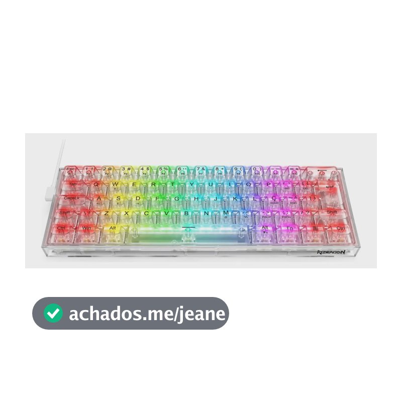 Teclado Gamer Redragon Fizz Rgb Crystal Switch Crystal Branco Português Brasil