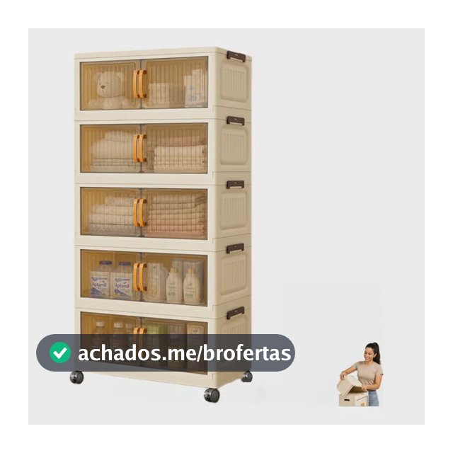 Armário Organizador 5 Andares Dobrável Com Rodinhas Multiuso