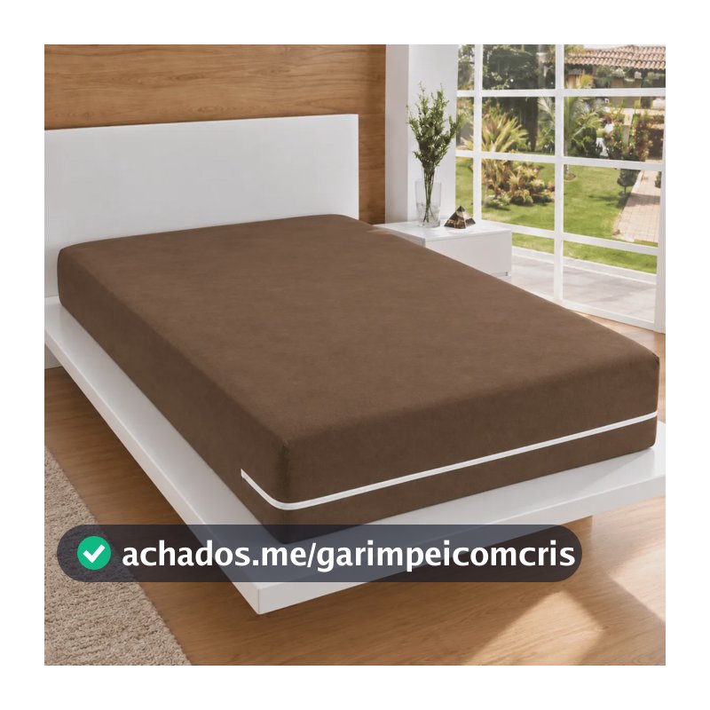 Capa De Colchão Cama Queen Em Malha Gel C/ Zíper Colorida Marrom Queen