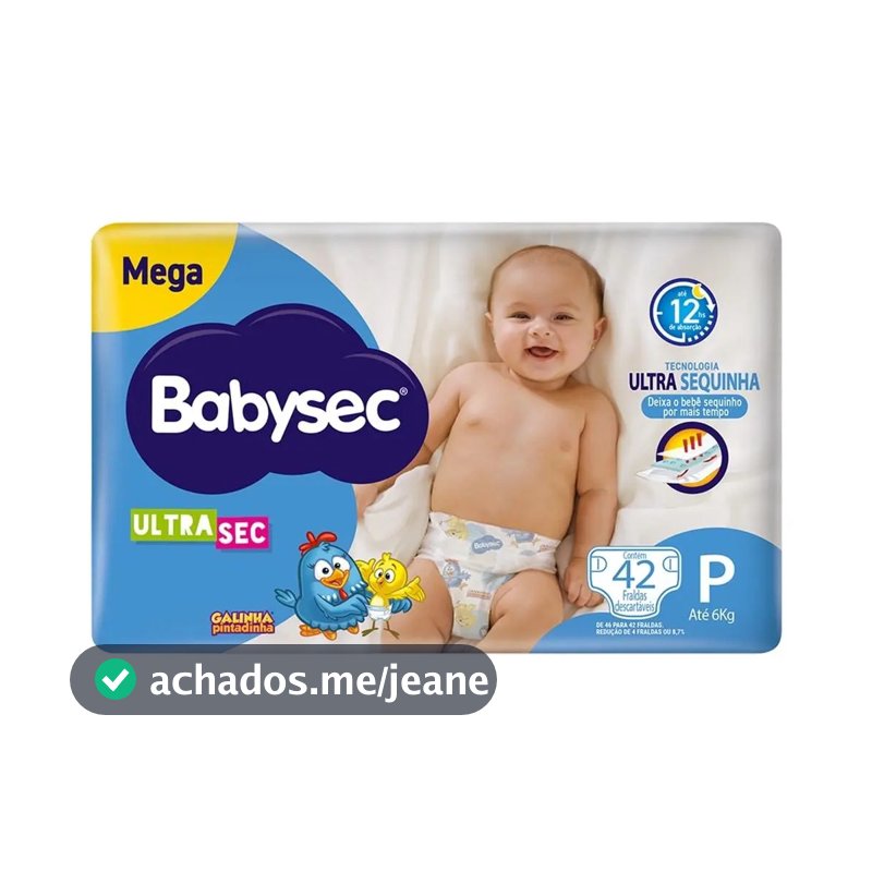 Fralda Babysec Ultrasec Mega P 42 Unidades