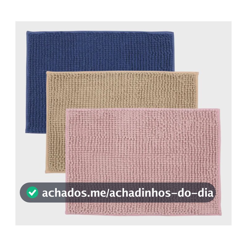 Kit 3 Tapetes De Banheiro Microfibra Bolinha Macio Seca Pés FLAR IMPORT