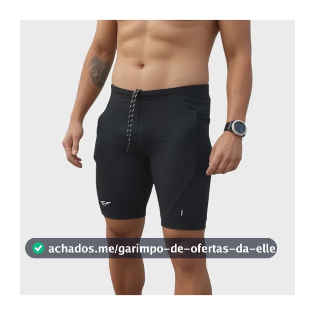 Bermuda De Compressão   Masculina Com Bolso Corrida