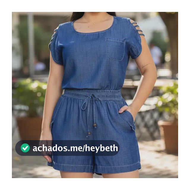 Conjunto Blusa Short Jeans Feminino Cintura Alta Casual Leve
