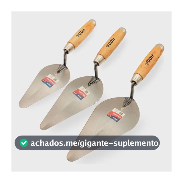 Kit 3 Colher Pedreiro 6 7 8 Polegadas Aço Inoxidável Hoda