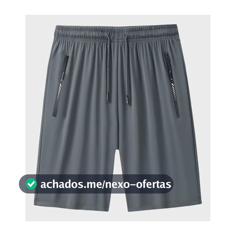 Short Masculino Bermuda Praia 2 Bolsos Zíper Secagem Rápida