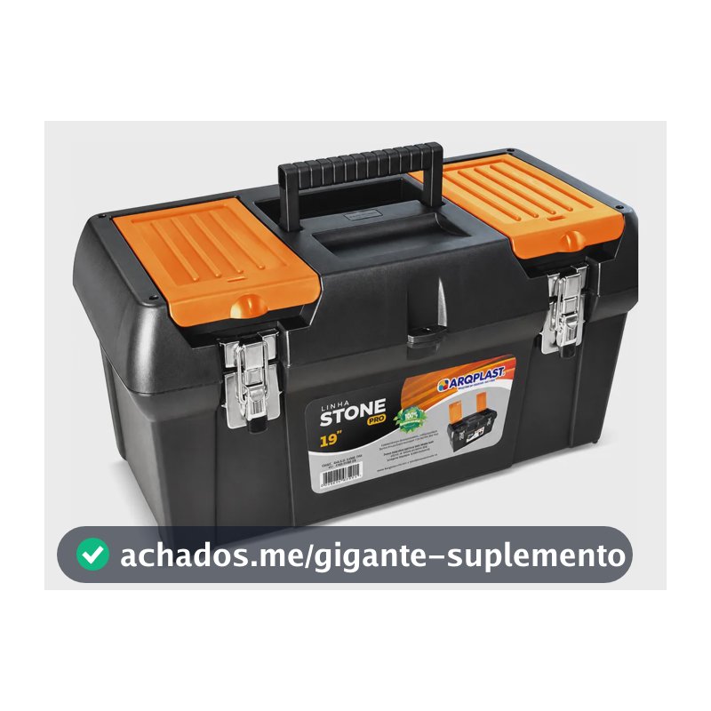 Maleta Caixa Ferramentas Stone Reforçada Aço Profissional Preto