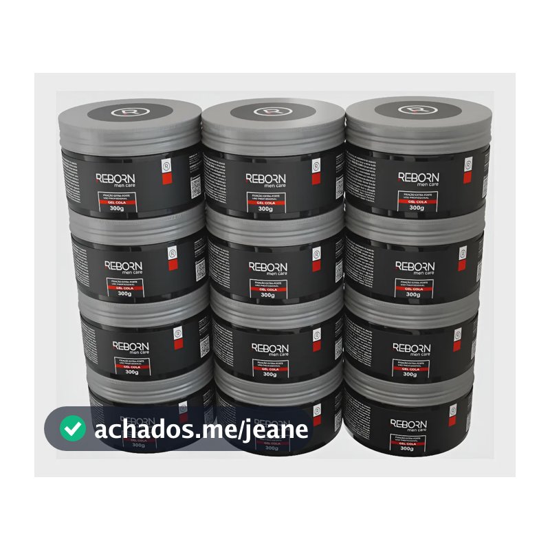 Gel Cola Reborn Men Care Para Cabelo | Kit 12 Unidades 300gr