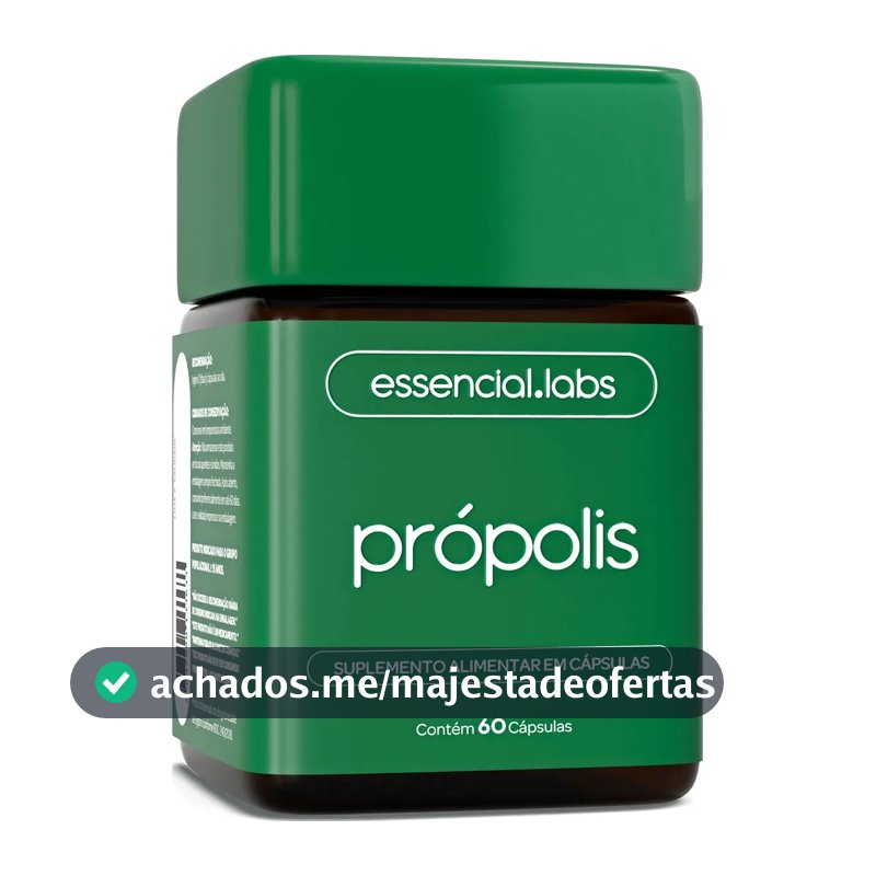 PRÓPOLIS VERDE com 1000mg por dose - Extrato com Máxima Absorção e Concentração - 60 Cápsulas