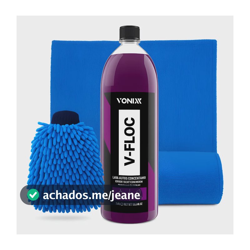 Shampoo Automotivo Vonixx V-floc 1,5l + Pano + Luva Microfibra