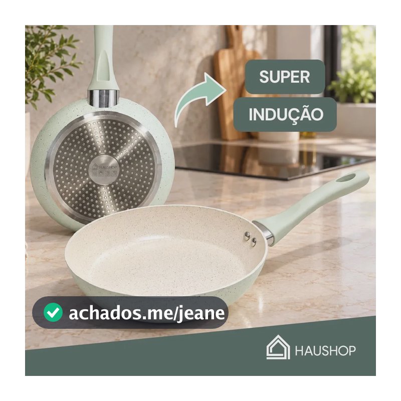 Frigideira Cerâmica Antiaderente Grande Premium, Compatível Fogão Gás Cooktop Indução Elétrico Vitro Cerâmico Não Gruda, Fácil De Lavar, Cozimento Uniforme E Rápido, Cabo Ergonômico, Cor Erva Doce