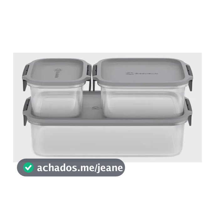 Potes Herméticos De Plástico Electrolux Cinza 3 Unidades Emp Cinza