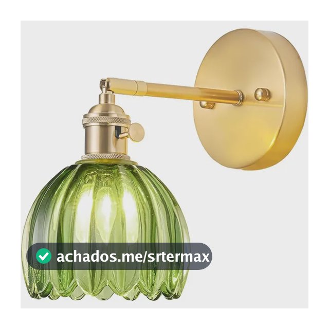 Arandela De Parede De Vidro Com Interruptor Tulip Abajur. Verde