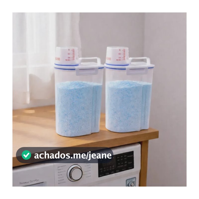 Kit 2 Unid Porta Sabão Em Pó 2,5l Dispenser Amaciante Lavan Transparente