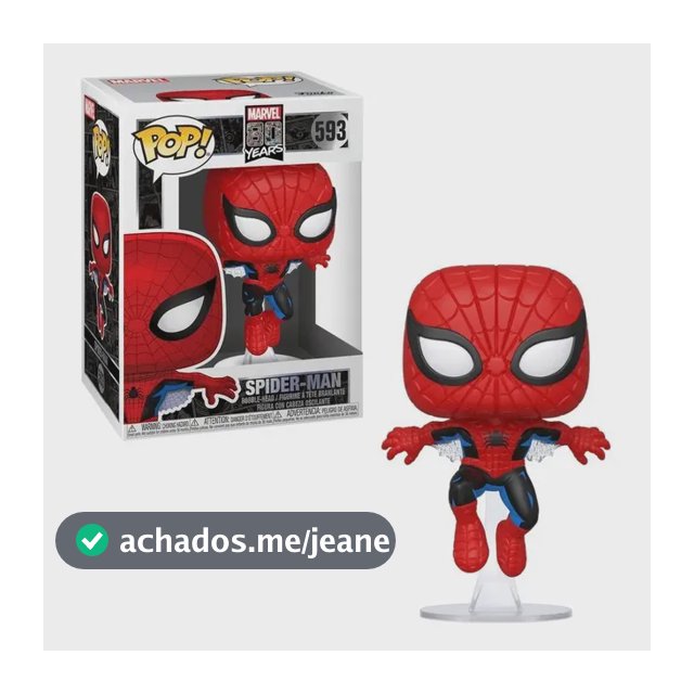 Boneco Primeira Aparição do Homem-Aranha Marvel 80 Anos 593 Funko Pop!