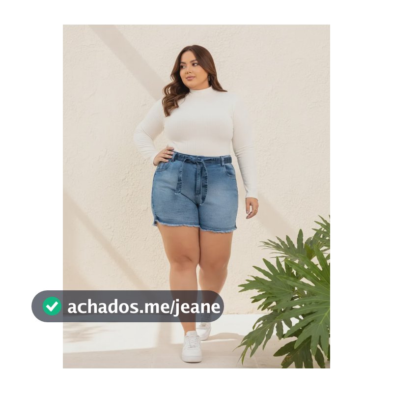 Short Jeans Plus Size Moda Feminina Cintura Alta Modelo 3 50