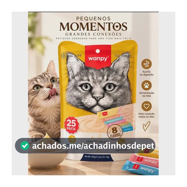 Petisco Gatos Wanpy Truly Creamy Sabores Variados Com 25un