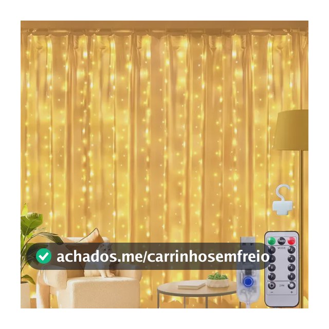 33m Cortina De Luz 300 Pisca Pisca Led Decoração De Natal Amarelo 110v/220v