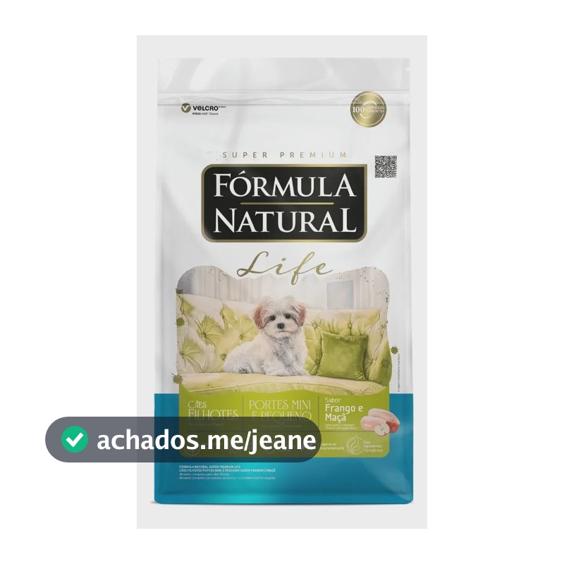 Ração Seca Fórmula Natural Life para Cão Filhote Mini e Pequeno de Frango e Maçã 10.1kg
