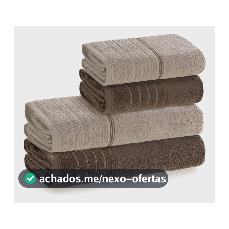 Jogo de Toalhas 4 Peças Fio Cardado 100 Algodão Softmax Bressan Karsten