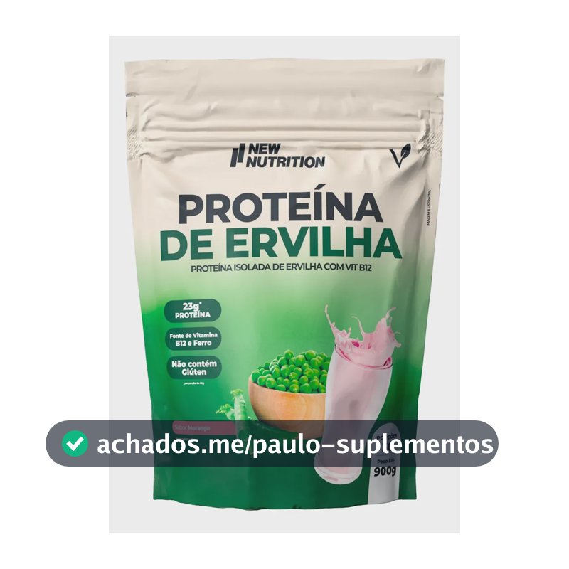 Proteína NewNutrition Vegetal em pó sabor Morango x 900g