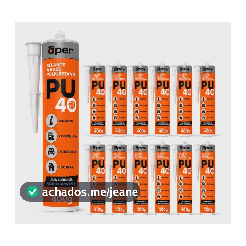 Kit 12 Selantes Pu 40 Poliuretano Adesivo Vedante Cinza Oper
