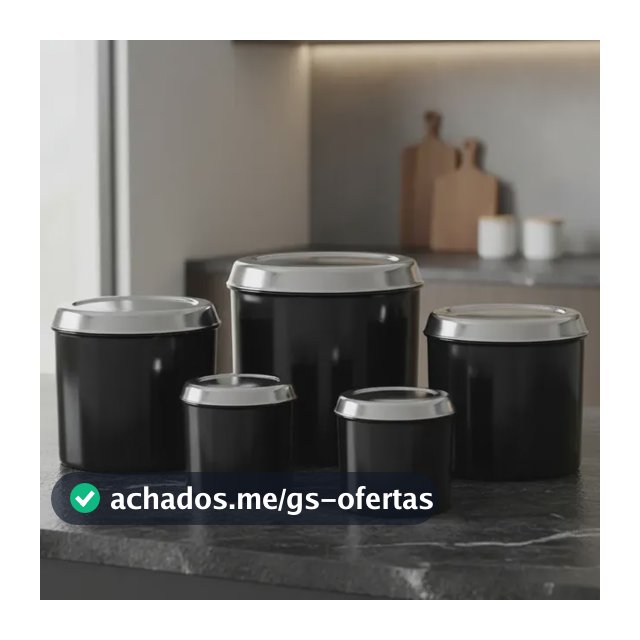 Porta Mantimentos Aluminio Lixado - Jogo De Lata - 5 Peças