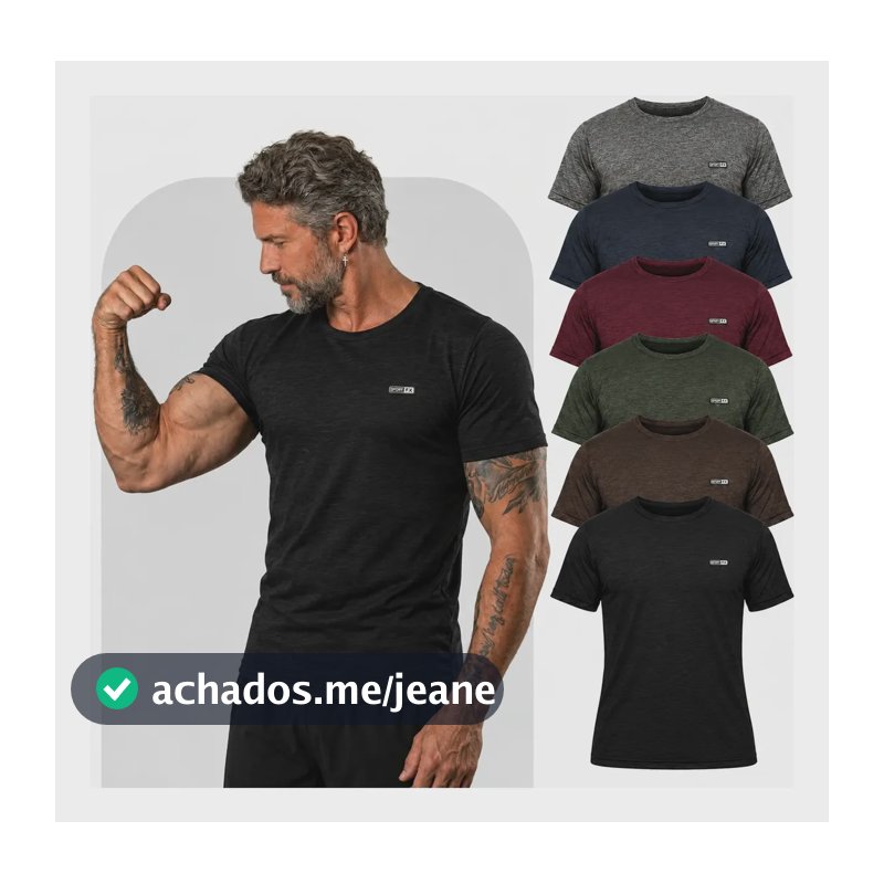 Kit 6 Camisas Masculina Academia Camiseta Dry Fit Treino Kit 6 Cores Lisa G