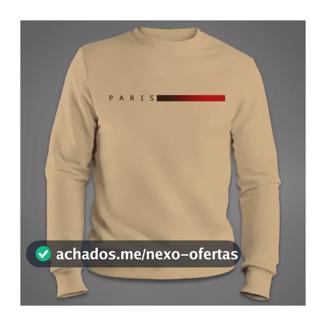 Moletom Masculino Gola Redonda Flanelado Blusa Paris