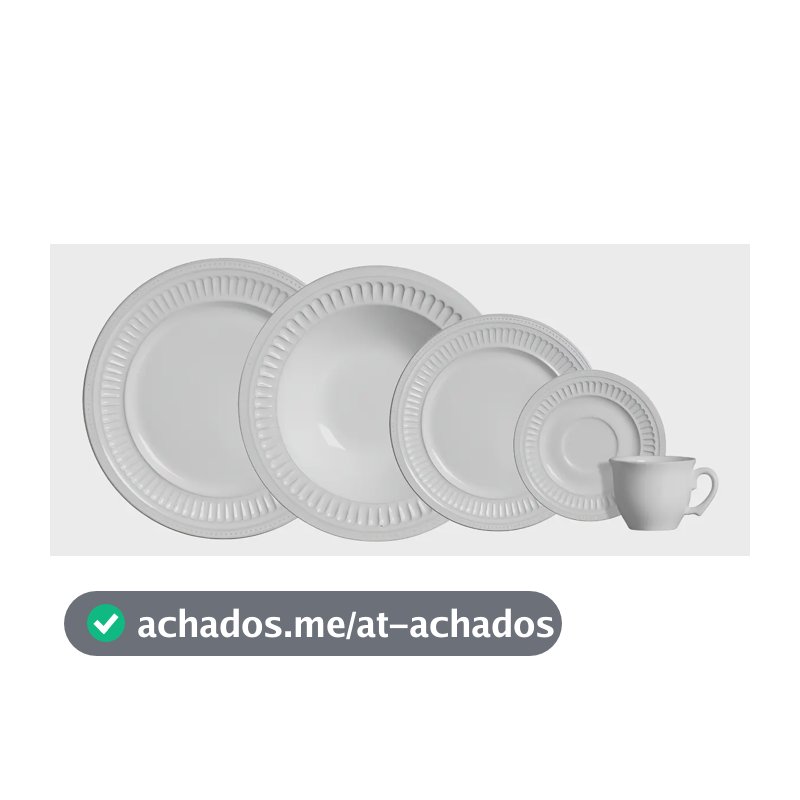 Aparelho de Jantar 20 peças Branco Poppy de Cerâmica - Scalla Cerâmica