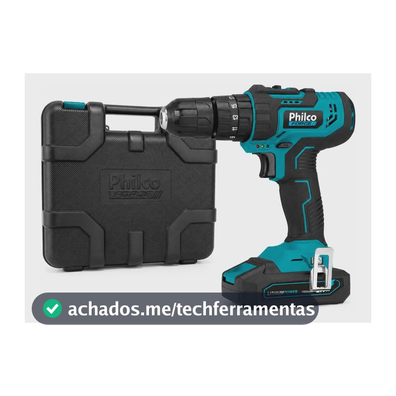 Furadeira Parafusadeira De Impacto Philco 21v 10mm Bivolt  Azul-petróleo 127/220v