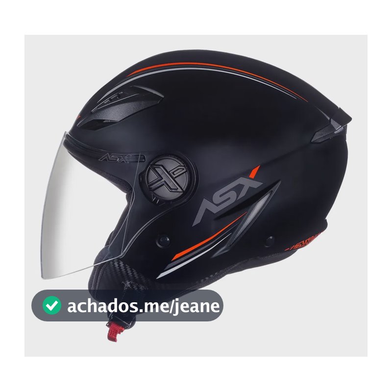 Capacete Masculino Asx Aberto City Air Preto Fosco Preto Monocolor Fosco 57/58