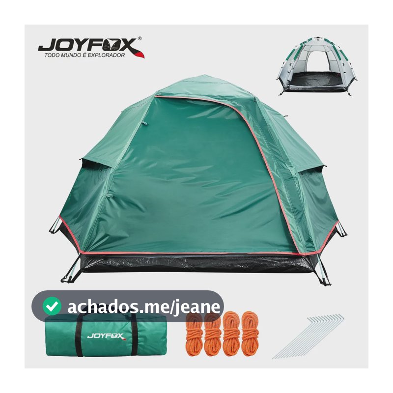 Barraca Camping Automática Joyfox 5-6 Pessoas Família 280240150cm Impermeável 3000mm Verde