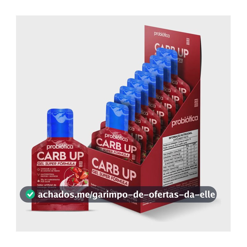 Whey protein Probiótica Carb up Super Fórmula em gel sabor Morango silvestre 10 un
