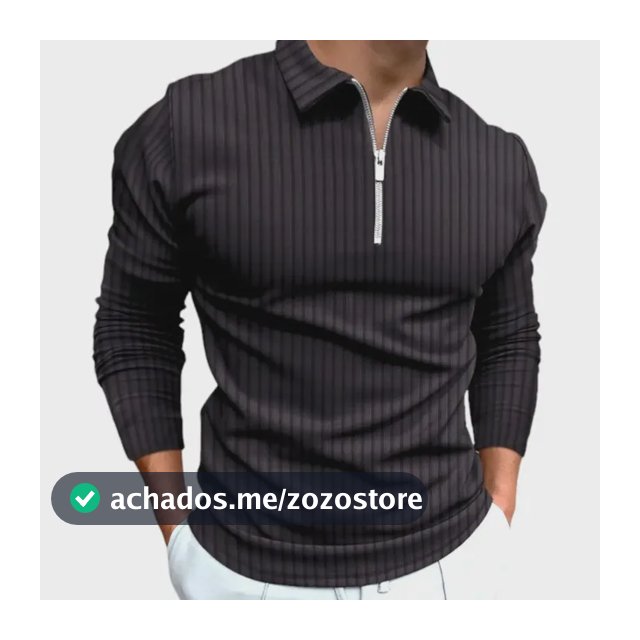 Camiseta Polo Manga Longa Com Zíper Lançamento