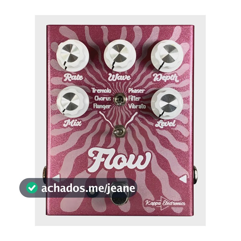 Pedal Multimodulação Guitarra Kappa Electronics Flow 6 Efeitos Cor Rosa