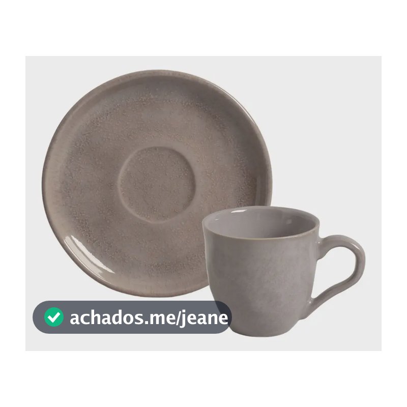 Jogo C/ 6 Xícaras De Café C/ 6 Pires Bio Shimeji 120ml