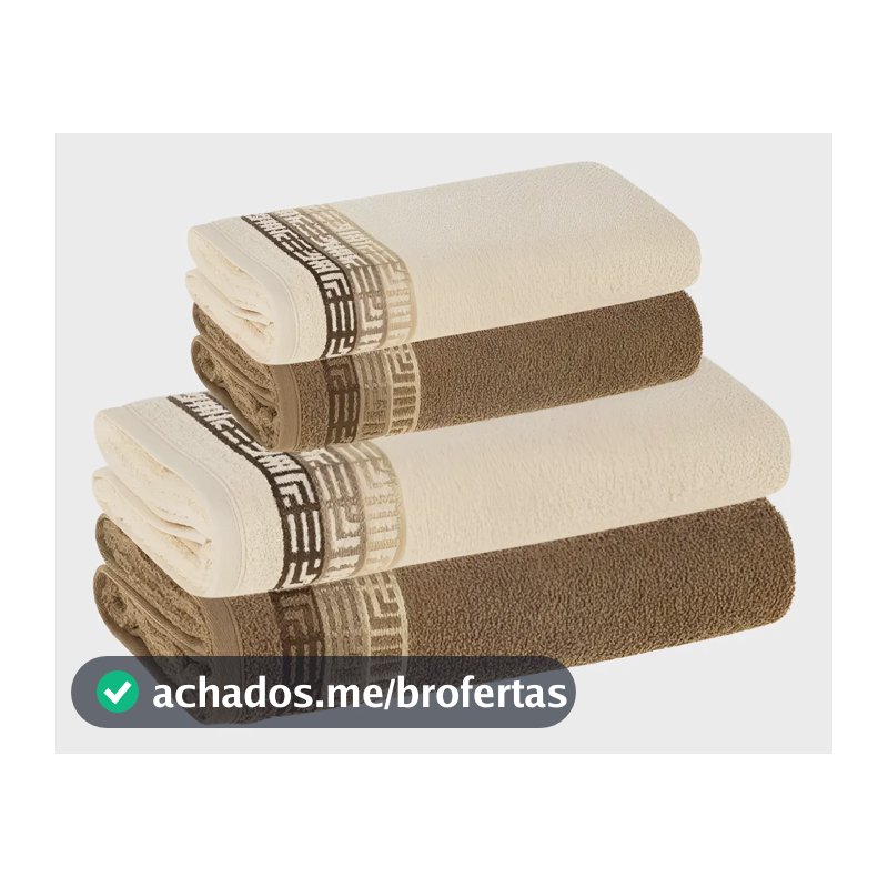 Jogo De Toalhas 4 Pçs Fio Cardado 100% Algodão Bosco Karsten