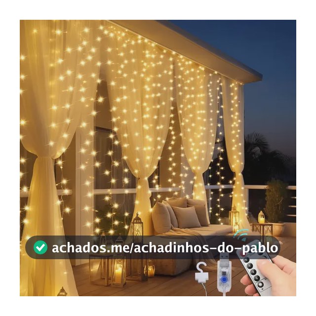 300 Leds 3x3 M Usb Luz De Cortina Decoraçãoluzes Natal Branco Quente 127/220v